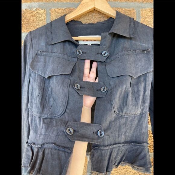 HACHE linen blend cropped jacket 42 - Picture 3 of 8